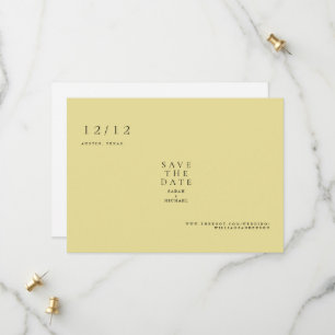 Gelbe einfache Text Hochzeit Termin merken Save The Date