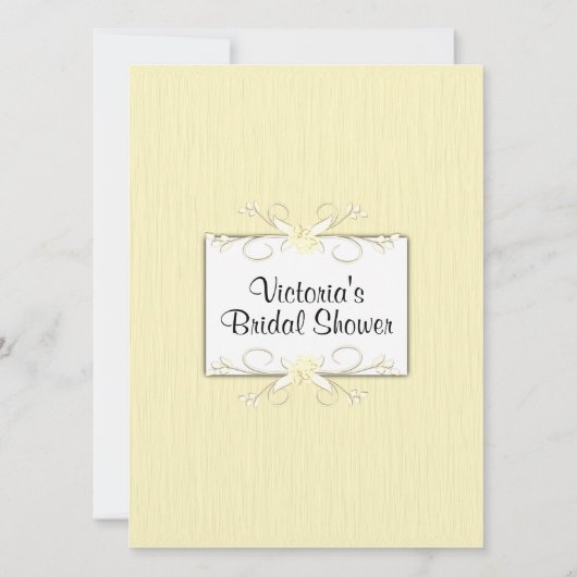 Gelbe Einfachheit Brautdusche Einladung (Rückseite)