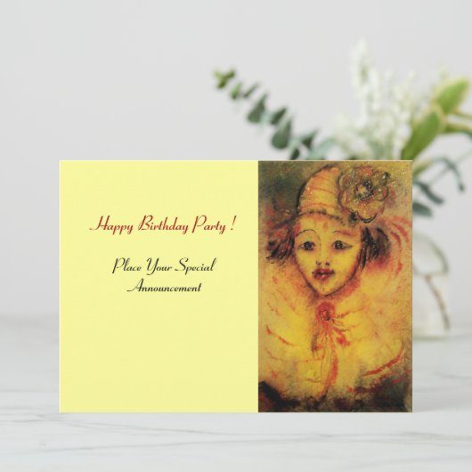 GELBE EINLADUNG (Stehend Vorderseite)