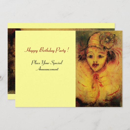 GELBE EINLADUNG (Vorne/Hinten)