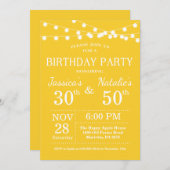 Gelbe Einladung zur Geburtstagspartei von Erwachse (Vorne/Hinten)