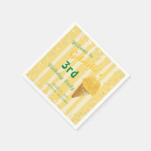 Gelbe Eiswaffel-Sommer-Geburtstagsfeier Serviette (Ecke)