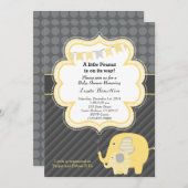 Gelbe Elefant Babydusche Einladung (Vorne/Hinten)