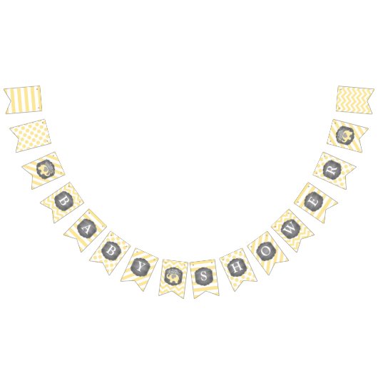 Gelbe Elefant-Babyparty Wimpelkette (Alle)