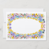 Gelbe Elegance Blumenblume Wildblume Hochzeit Einladung (Rückseite)