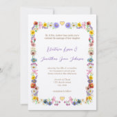 Gelbe Elegance Blumenblume Wildblume Hochzeit Einladung (Vorderseite)