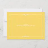 Gelbe Elegante Hochzeit Probe Dinner Einladung (Rückseite)