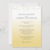 Gelbe Elegante QR Code Hochzeit Einladung (Vorderseite)