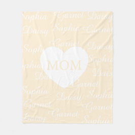 Gelbe elegante Schrift Familiennamen Monogramm Her Fleecedecke