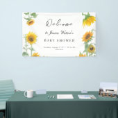 Gelbe Elegante Sonnenblume Sonnenblume Babydusche Banner (Messeveranstaltung)