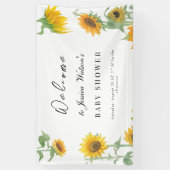 Gelbe Elegante Sonnenblume Sonnenblume Babydusche Banner (Vertikal)