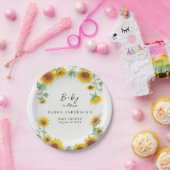 Gelbe Elegante Sonnenblume Sonnenblume Babydusche Pappteller (Party)