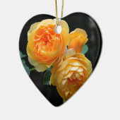 Gelbe Englische Rose Keramik Ornament (Links)