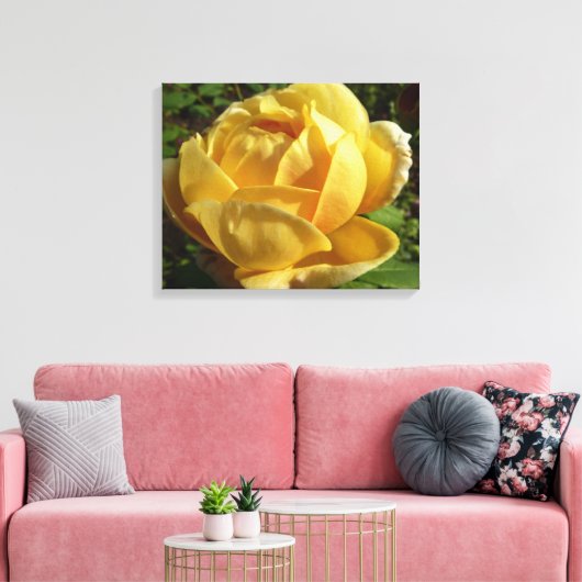 Gelbe Englische Rose Leinwanddruck (Insitu (Wohnzimmer))