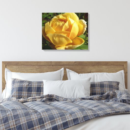Gelbe Englische Rose Leinwanddruck (Insitu (Schlafzimmer))