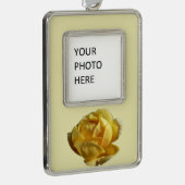 Gelbe Englische Rose Rahmen-Ornament Silber (Rechts)