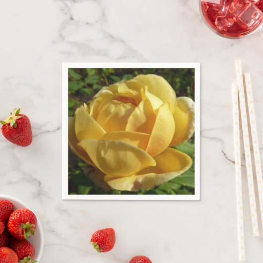 Gelbe Englische Rose Serviette (Beispiel)