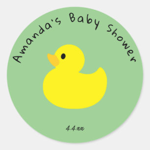 Gelbe Ente - Babyparty Runder Aufkleber