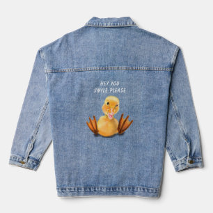 Gelbe Ente Denim Jacket - Benutzerdefinierter Text Jeansjacke