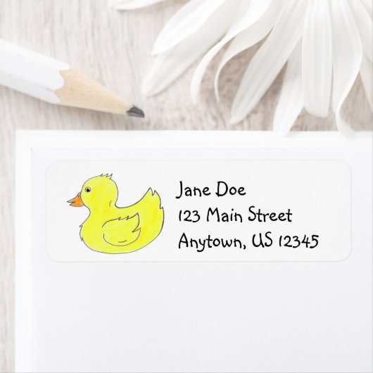 Gelbe Ente Duckling Rubber Ducky Duckie Labels (Insitu)