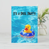 Gelbe Ente für das Patriotische Pool-Party Einladung (Stehend Vorderseite)