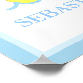 Gelbe Ente Kleine Ducky Personalisiert Art Print Poster (Ecke)