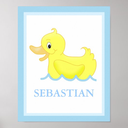 Gelbe Ente Kleine Ducky Personalisiert Art Print Poster (Vorne)