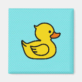 Gelbe Ente mit blauem Hintergrund Square Magnet (Vorne)