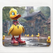 Gelbe Ente mit roten Regenstiefeln Mousepad (Vorne)