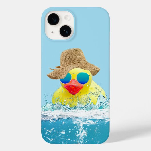 Gelbe Ente mit Sonnenbrille im Wasser Case-Mate iPhone Hülle (Rückseite)