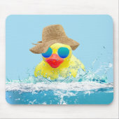 Gelbe Ente mit Sonnenbrille im Wasser Mousepad (Vorne)