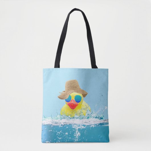 Gelbe Ente mit Sonnenbrille im Wasser Tasche (Vorderseite)