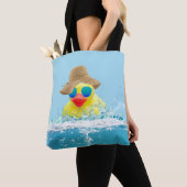 Gelbe Ente mit Sonnenbrille im Wasser Tasche (Von Nahem)