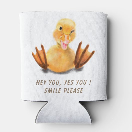 Gelbe Ente Playful Wink Dose Lächeln Cartoon Dosenkühler (Rückseite)