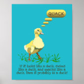 Gelbe Ente Sprichwort Quack Illustration Poster (Vorne)