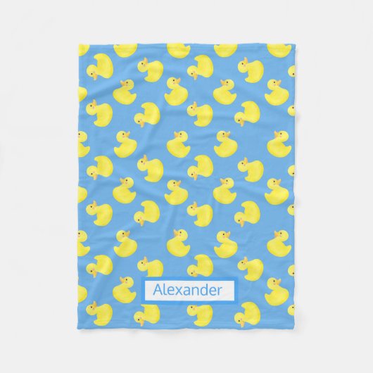 Gelbe Enten auf einem blauen Hintergrund Persönlic Fleecedecke (Vorderseite)