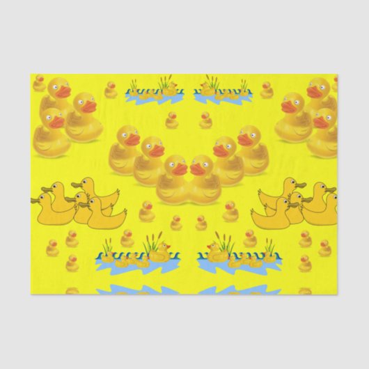Gelbe Enten aus Zierpapier Seidenpapier (Vorderseite)