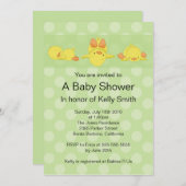 Gelbe Enten-Babyparty-Einladung Einladung (Vorne/Hinten)