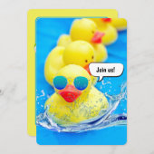 Gelbe Enten für das Party am Geburtstag Einladung (Vorne/Hinten)
