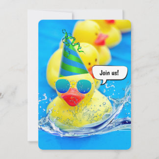 Gelbe Enten für das Party am Geburtstag Einladung