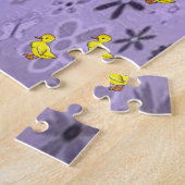 Gelbe Enten lila Muster Puzzle (Seite)