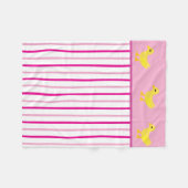 Gelbe Enten Pastellfarben Hellrosa Streifen Fleecedecke (Vorderseite (Horizontal))