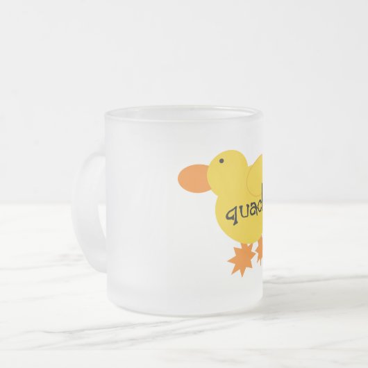 Gelbe Enten-Quaken-T-Shirts und Geschenke Mattglastasse (Vorderseite Links)