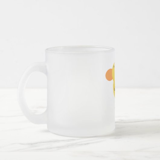 Gelbe Enten-Quaken-T-Shirts und Geschenke Mattglastasse (Links)