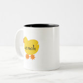 Gelbe Enten-Quaken-T-Shirts und Geschenke Zweifarbige Tasse (Vorderseite Links)