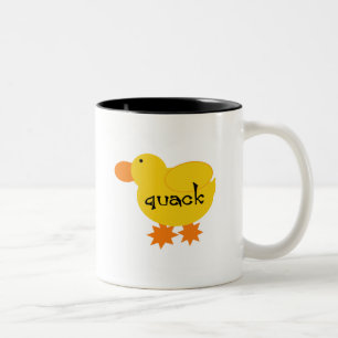 Gelbe Enten-Quaken-T-Shirts und Geschenke Zweifarbige Tasse