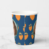 Gelbe Erdbeere Blau Benutzerdefiniertes Foto und N Pappbecher (Rechts)