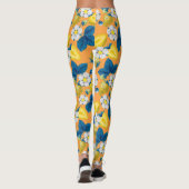 Gelbe Erdbeeren auf Orange Leggings (Rückseite)