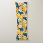 Gelbe Erdbeeren auf Orange Seitenschläferkissen (Vorderseite Vertikal)