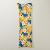 Gelbe Erdbeeren auf Orange Seitenschläferkissen (Rückseite (Vertikal))